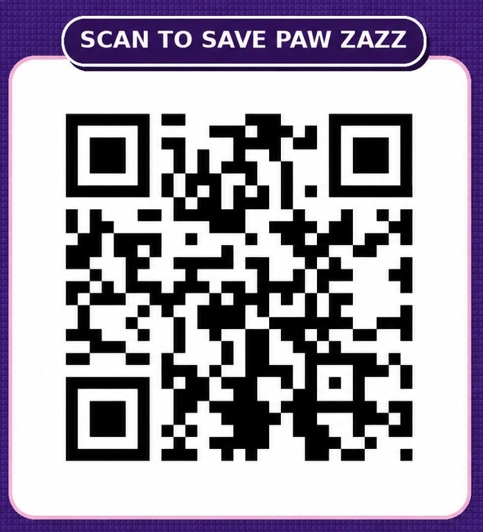 QR code — scan with another device to save Paw Zazz contact information
